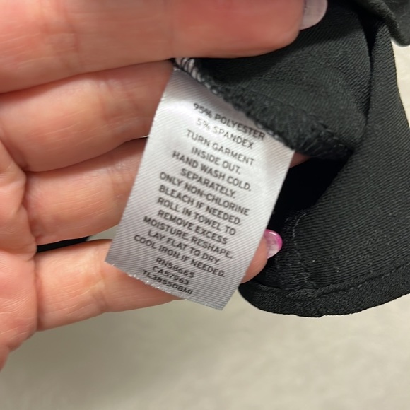 Leith Black Spaghetti Strap Peplum Top M - Picture 3 of 4